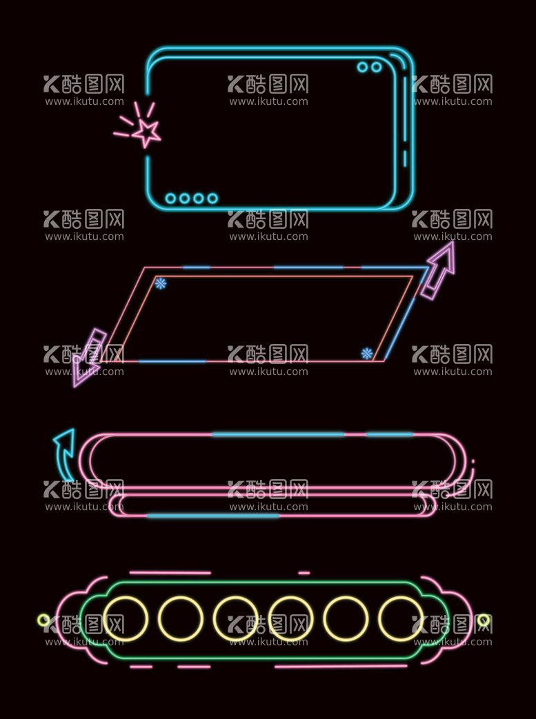 编号：20768910050251193192【酷图网】源文件下载-荧光彩色文本框