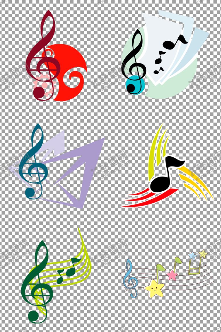 编号：93804409190330469984【酷图网】源文件下载-彩色音乐音符