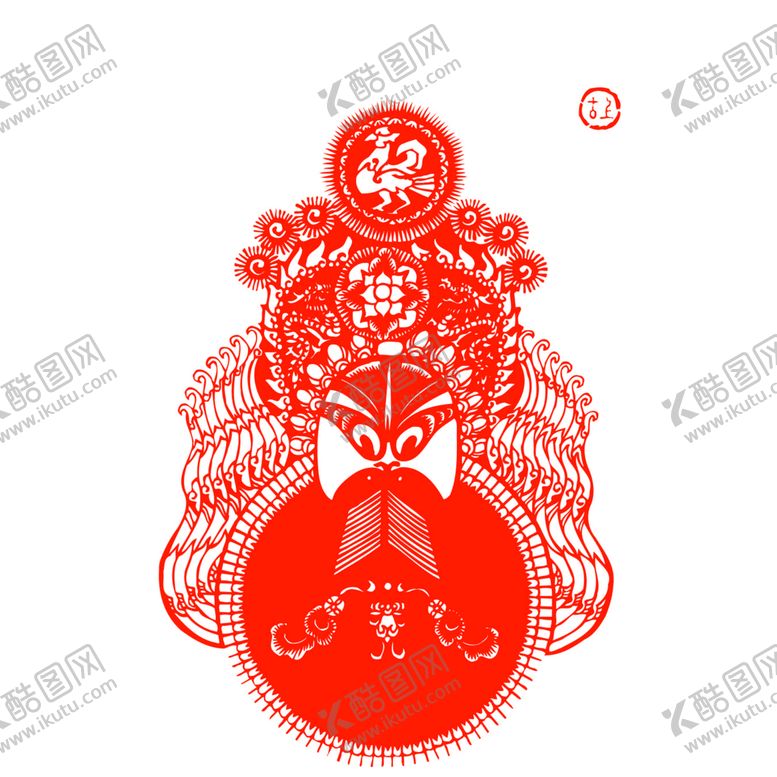 编号：07962110052341079435【酷图网】源文件下载-京剧脸谱剪纸图片