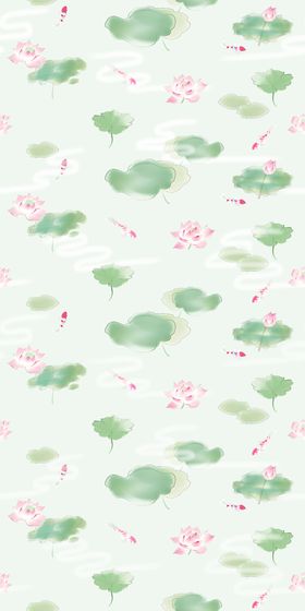 清新荷叶荷花图案背景