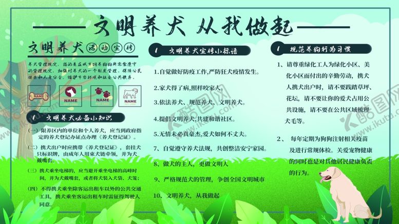 编号：74648509200425511197【酷图网】源文件下载-文明养狗