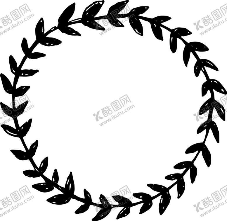 编号：92452510290621003626【酷图网】源文件下载-手绘花环边框