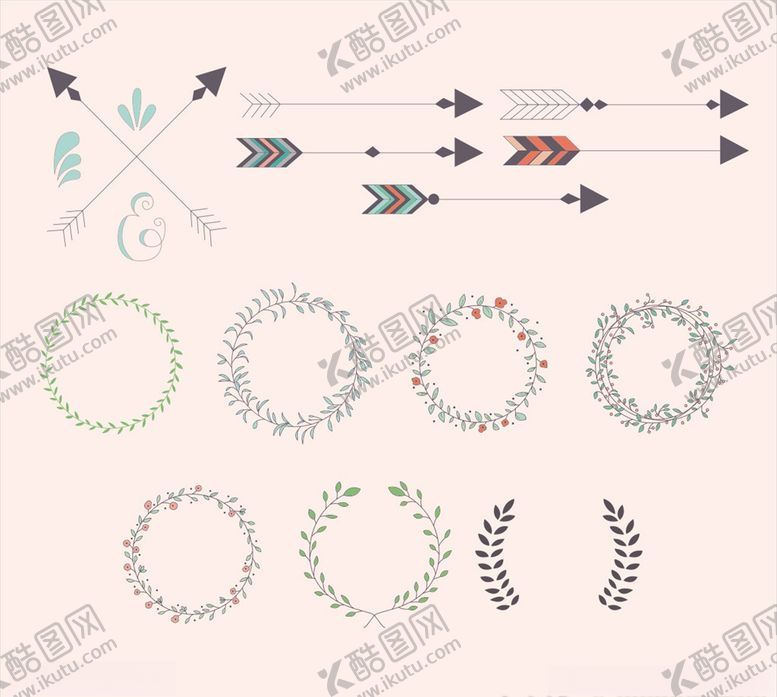 编号：48597211011912381539【酷图网】源文件下载-花环箭头