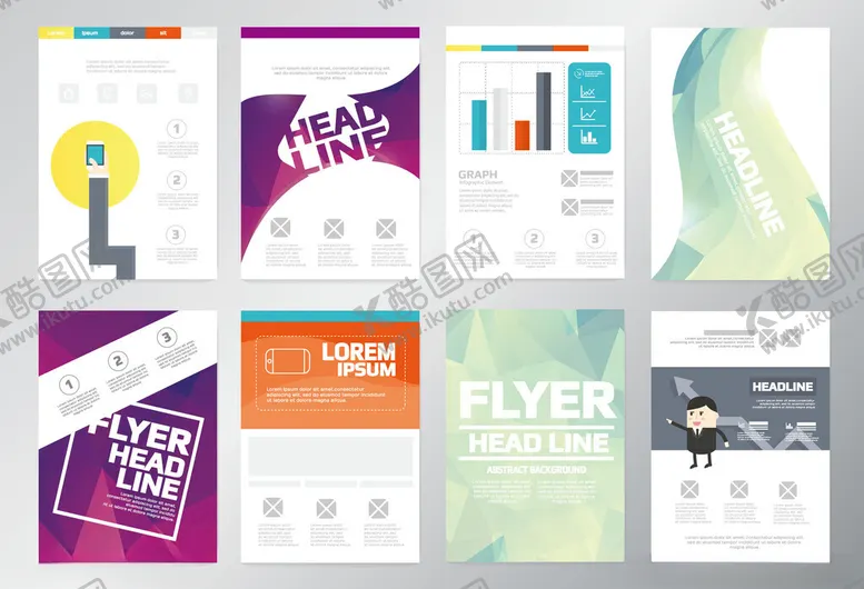 编号：26556404102313477891【酷图网】源文件下载-多样创意传单设计展示
