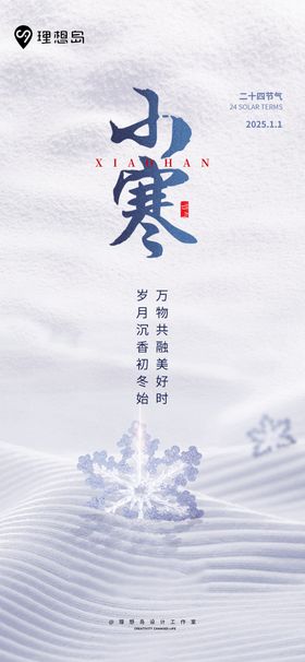 小寒下雪雪花海报