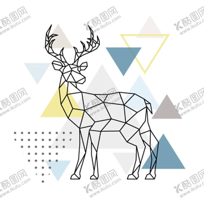 编号：60472809151228516027【酷图网】源文件下载-北欧鹿装饰画