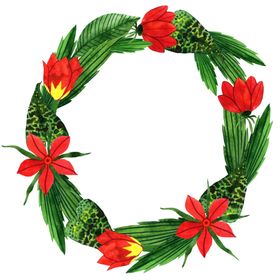 手绘花环边框
