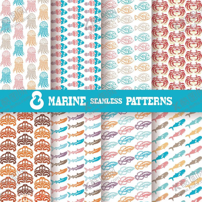 编号：75390811181947001269【酷图网】源文件下载-多样水彩手绘图案集合