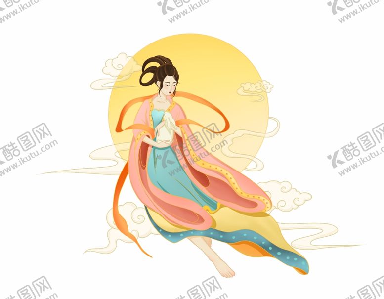 编号：37501402201932588363【酷图网】源文件下载-手绘卡通嫦娥