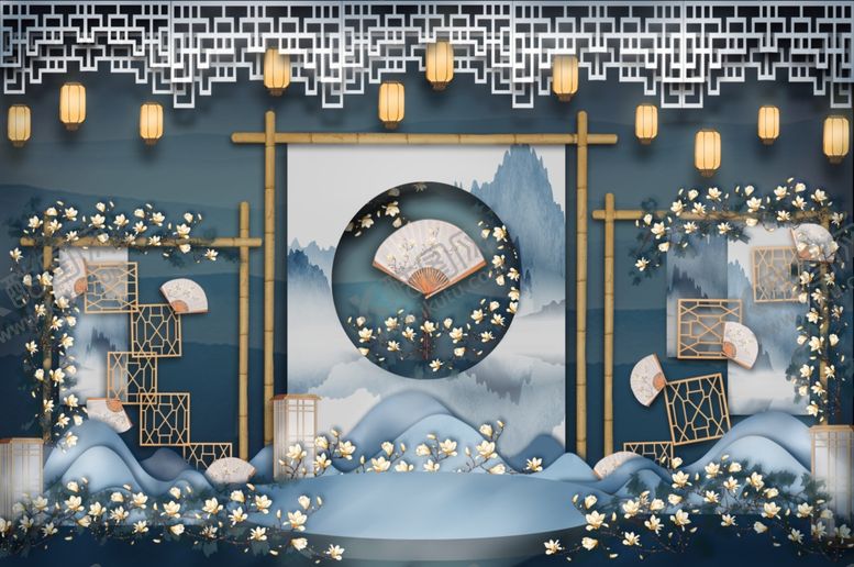 编号：68896009272157247213【酷图网】源文件下载-水墨新中式婚礼效果图