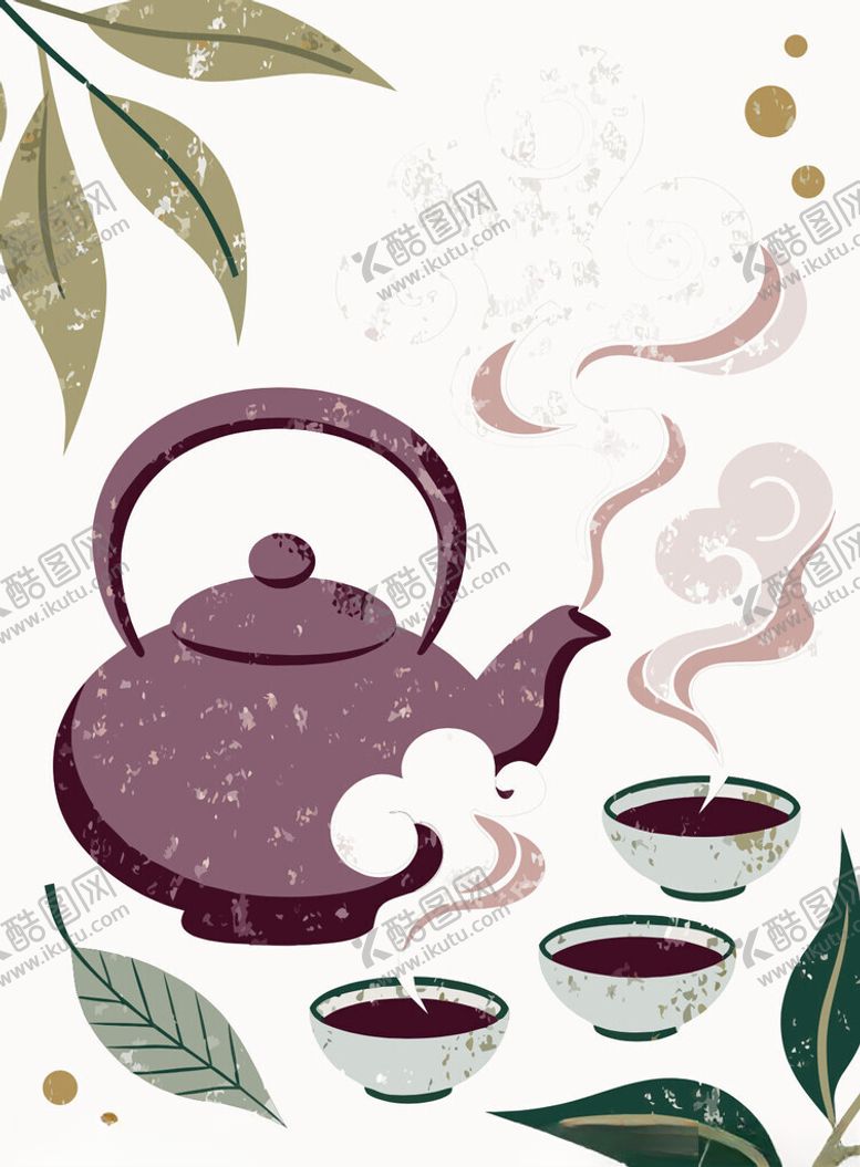编号：79814004021832417543【酷图网】源文件下载-古风茶壶与茶具插画