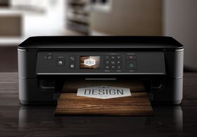 绿色小清新发票打印机场景车图