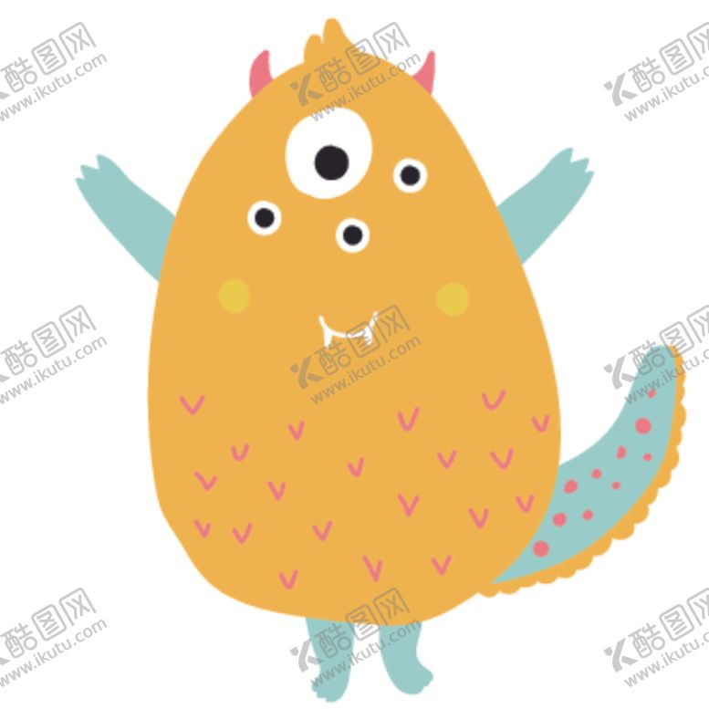 编号：94729007012235476583【酷图网】源文件下载-卡通小怪物插画