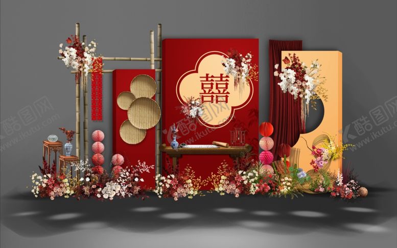 编号：88203411021400386927【酷图网】源文件下载-中式喜庆装饰场景布置