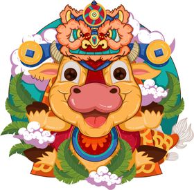 卡通牛年手绘2021素材