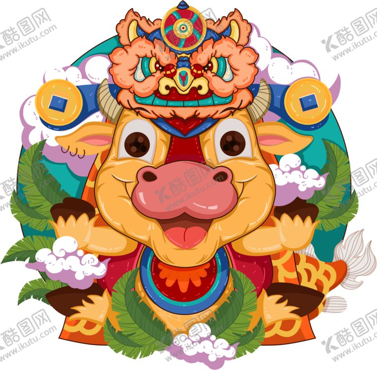 编号：74938204280518476265【酷图网】源文件下载-卡通牛年