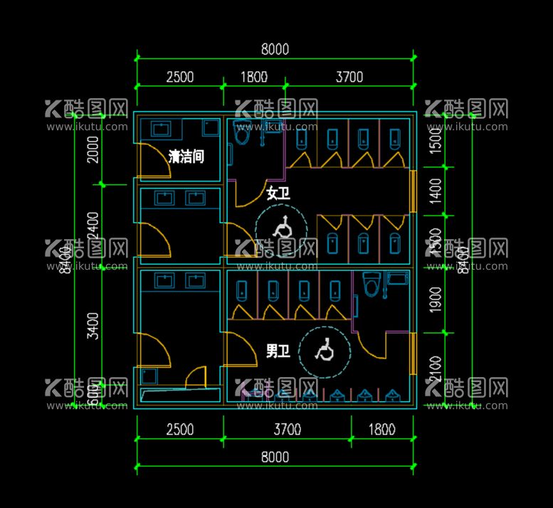 编号：61924710072118160837【酷图网】源文件下载-卫生间方案模板设计模块