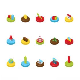 多彩立体甜点图标集合