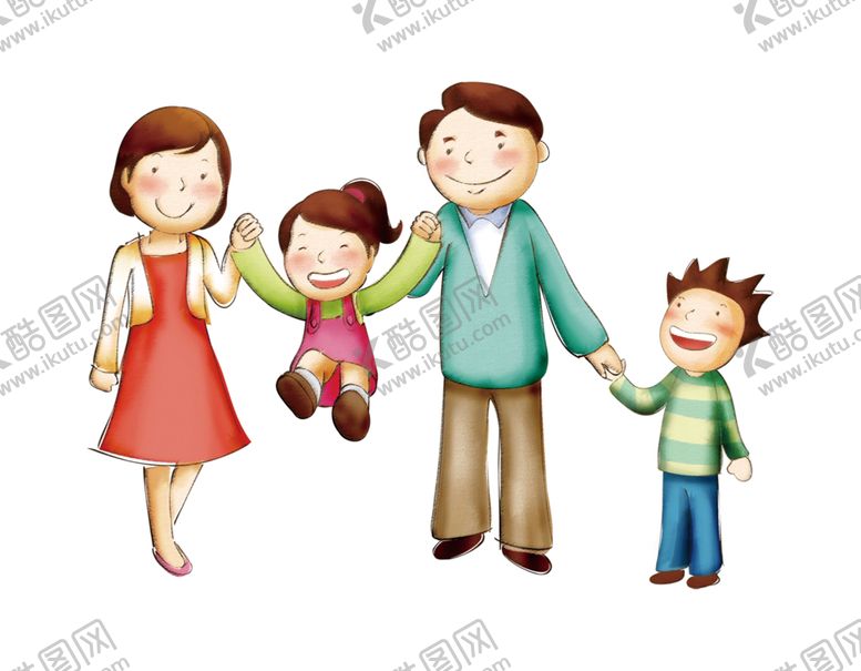 编号：48686209242337488085【酷图网】源文件下载-相亲相爱一家人卡通手绘人物元素