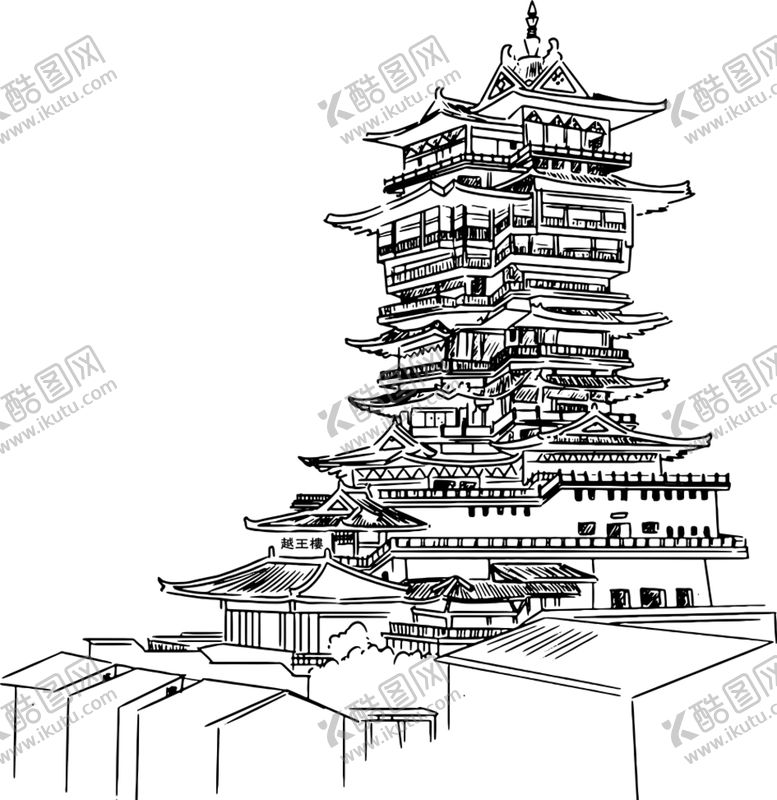 编号：74455310191609266596【酷图网】源文件下载-绵阳越王楼矢量图