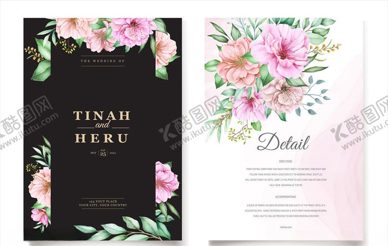 编号：41275609240159247604【酷图网】源文件下载-花卉邀请函