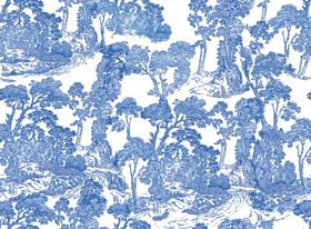 青花瓷上的山水人物图案