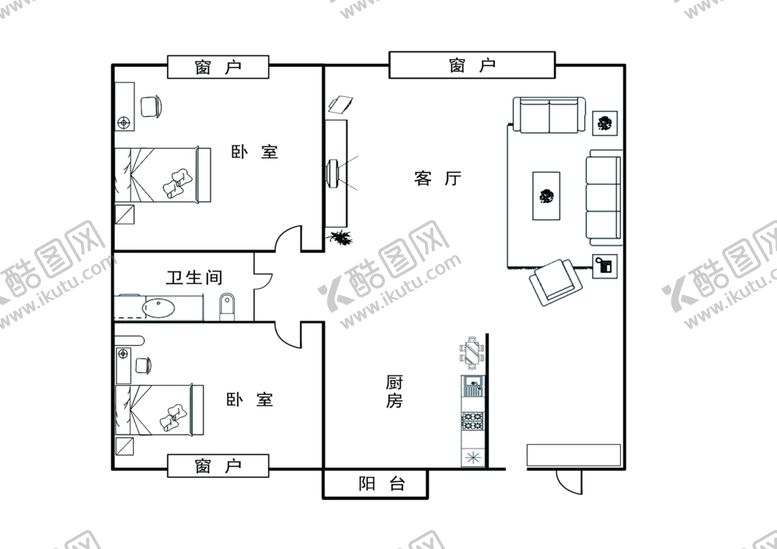 编号：30774010200103244458【酷图网】源文件下载-家装平面效果图