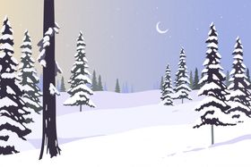 冬天背景手绘寒冷下雪