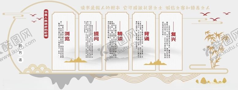 编号：98635601300516466528【酷图网】源文件下载-阅读文化墙