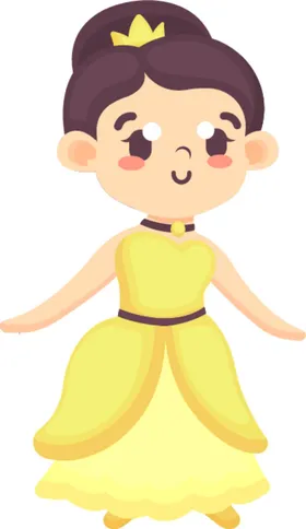 公主卡通人物手绘插图