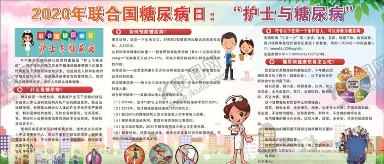 编号：68736804190929399257【酷图网】源文件下载-护士与糖尿病宣传栏