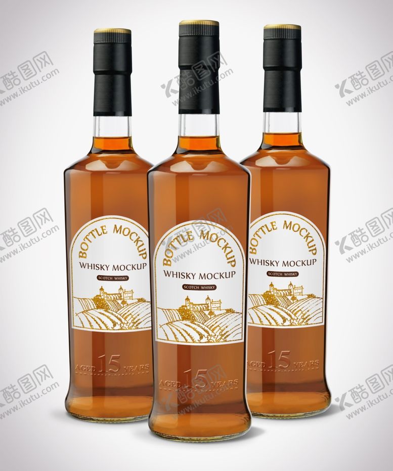 编号：60096009211204083403【酷图网】源文件下载-玻璃瓶洋酒包装样机