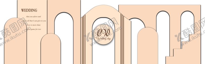 编号：32791404010222331391【酷图网】源文件下载-浅色婚礼香槟色婚礼舞台背景