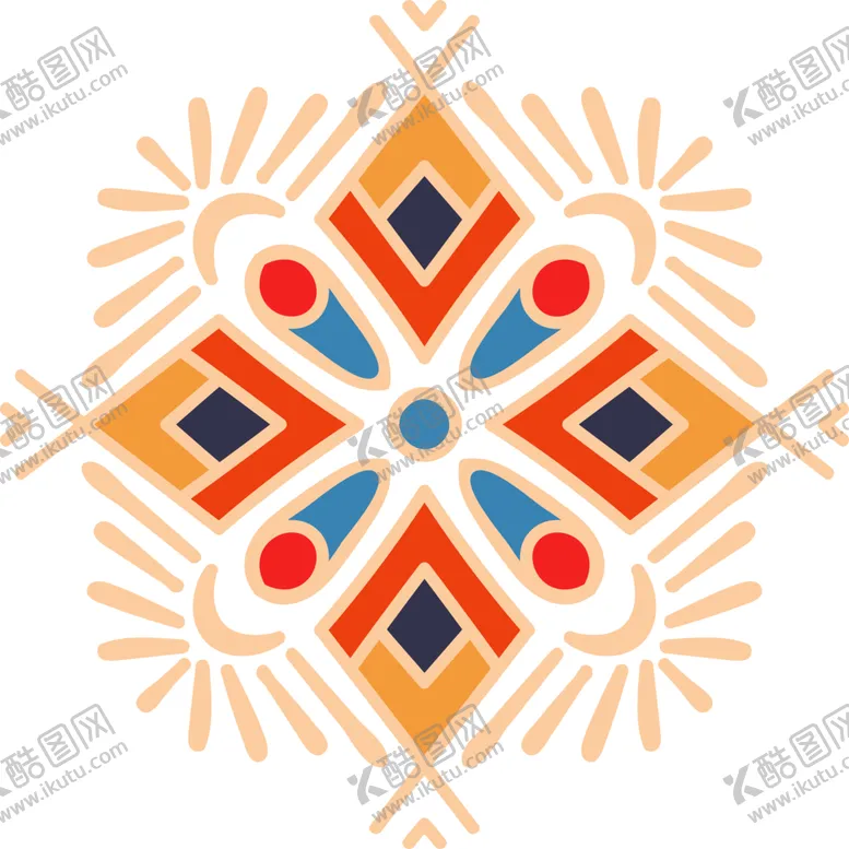 编号：36882901280507098602【酷图网】源文件下载-彩色复古花纹透明底免抠图
