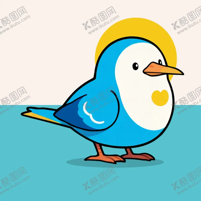 编号：39301403011125206285【酷图网】源文件下载-手绘卡通小蓝鸟