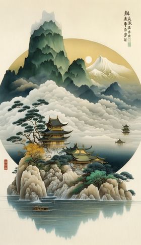 国画山水画