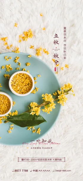 立秋地产海报展架画面图片