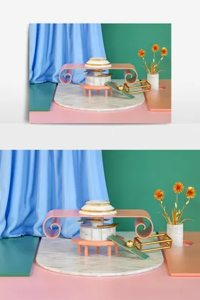 C4D美陈装置模型3拍照打卡3饰拍照打卡饰