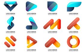 多彩创意几何图形海报设计