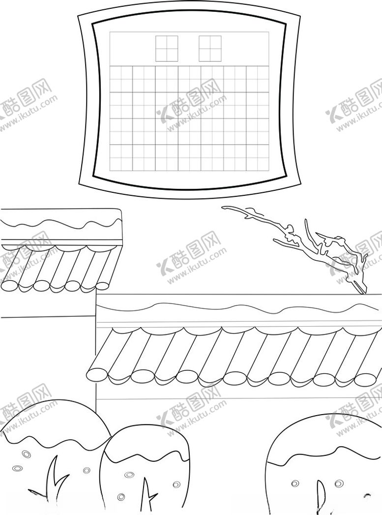 编号：69306412130903515856【酷图网】源文件下载-诗配画简笔画咏雪咏梅