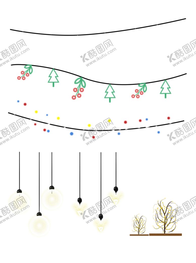 编号：38533304170335097324【酷图网】源文件下载-圣诞灯装饰