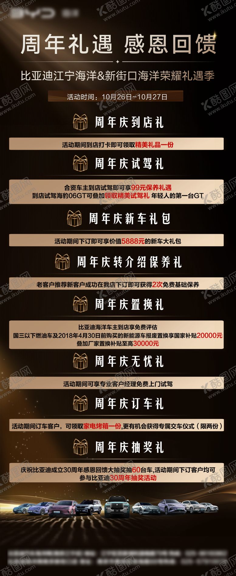 编号：11420208182302565454【酷图网】源文件下载-汽车周年庆政策长图海报