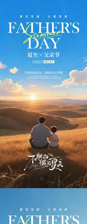 地产夏至父亲节宣传海报