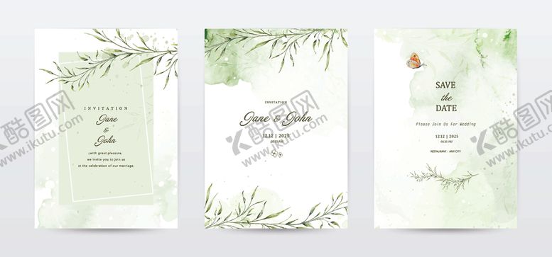 编号：87526204050606179418【酷图网】源文件下载-清新婚礼请柬