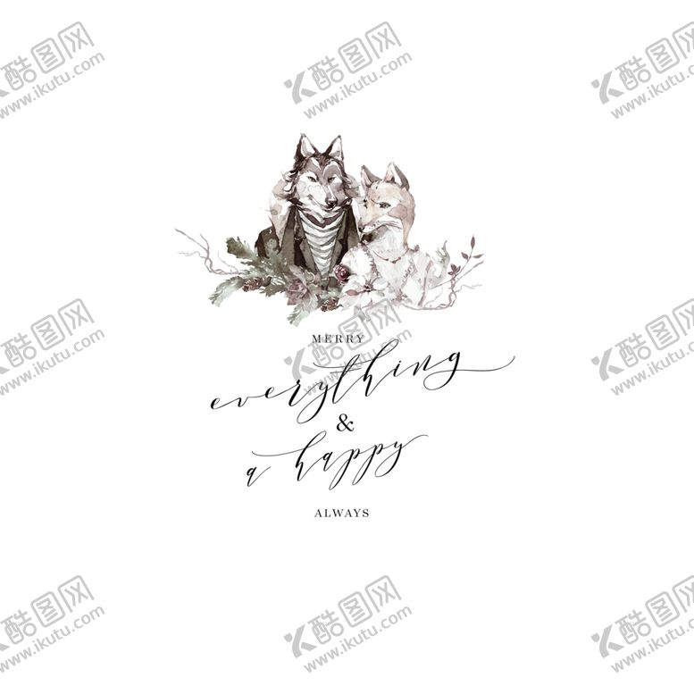编号：94168412300857007123【酷图网】源文件下载-圣诞水彩画 