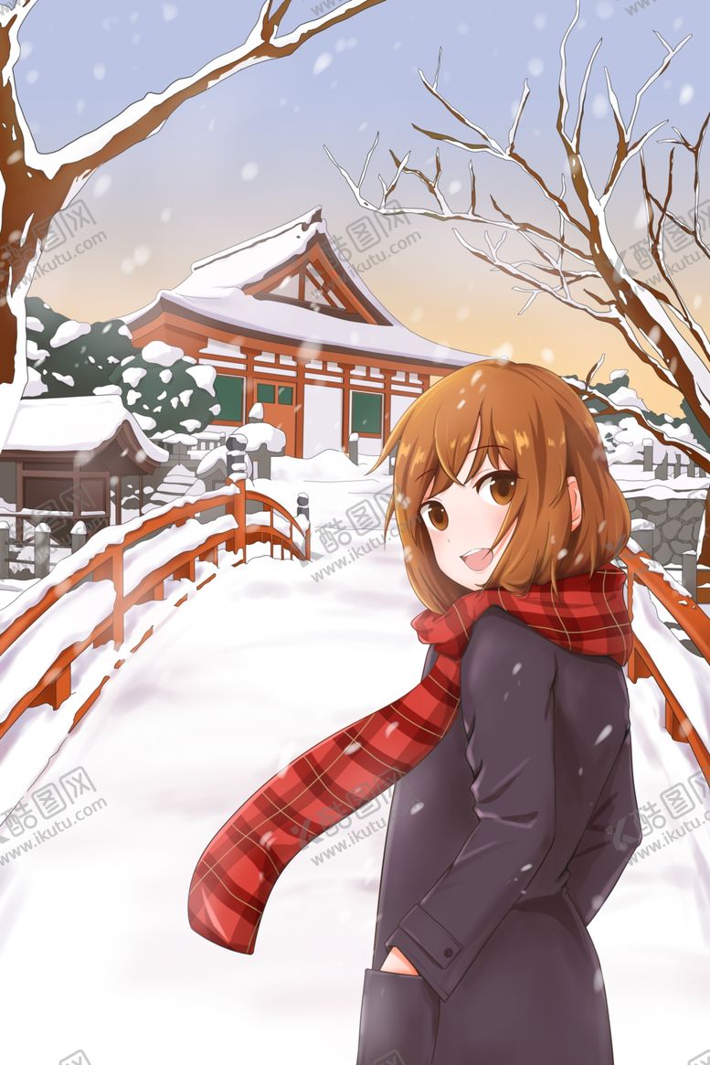编号：80530011230415304152【酷图网】源文件下载-雪景女孩