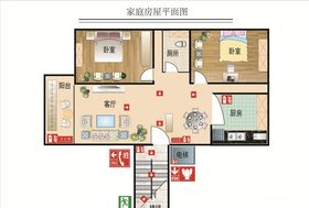 家庭房子平面效果图