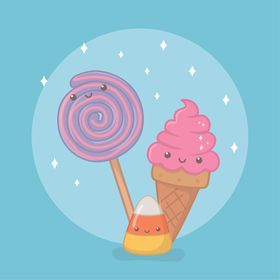 小清新点心卡通图案