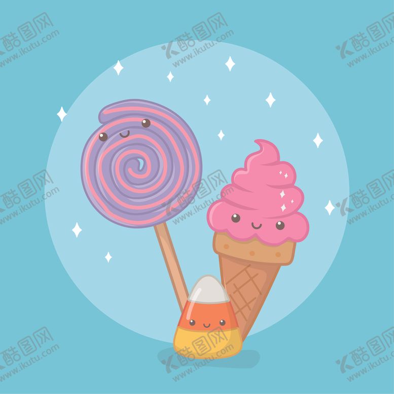 编号：58023710111527151241【酷图网】源文件下载-小清新点心卡通图案