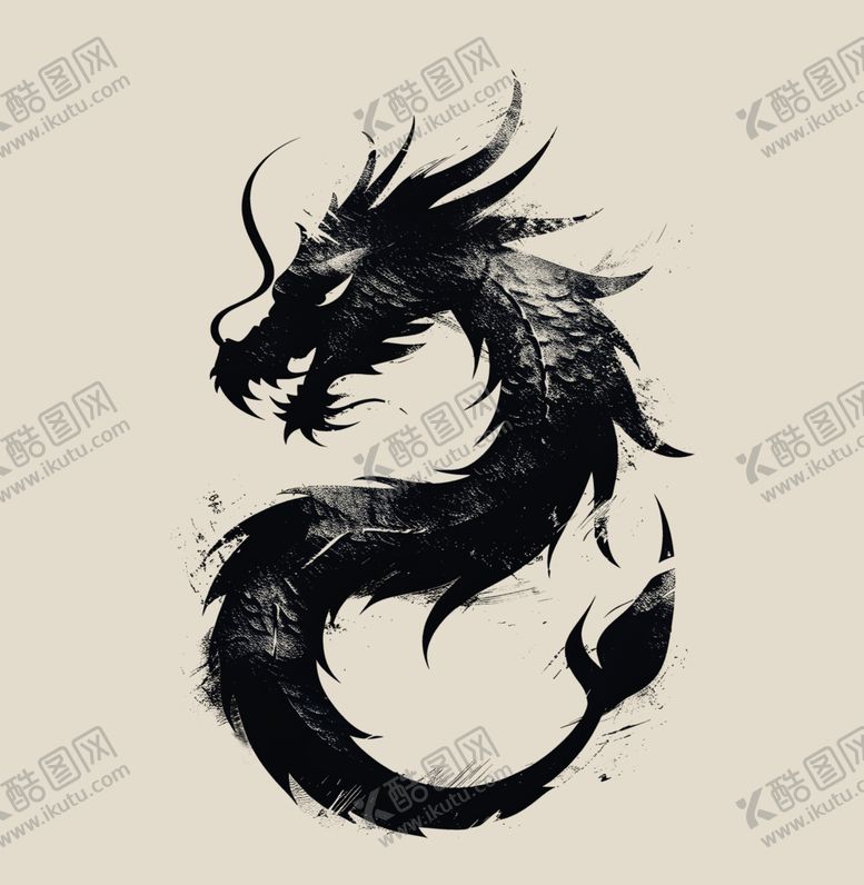 编号：46336201250505084773【酷图网】源文件下载-龙剪影素材
